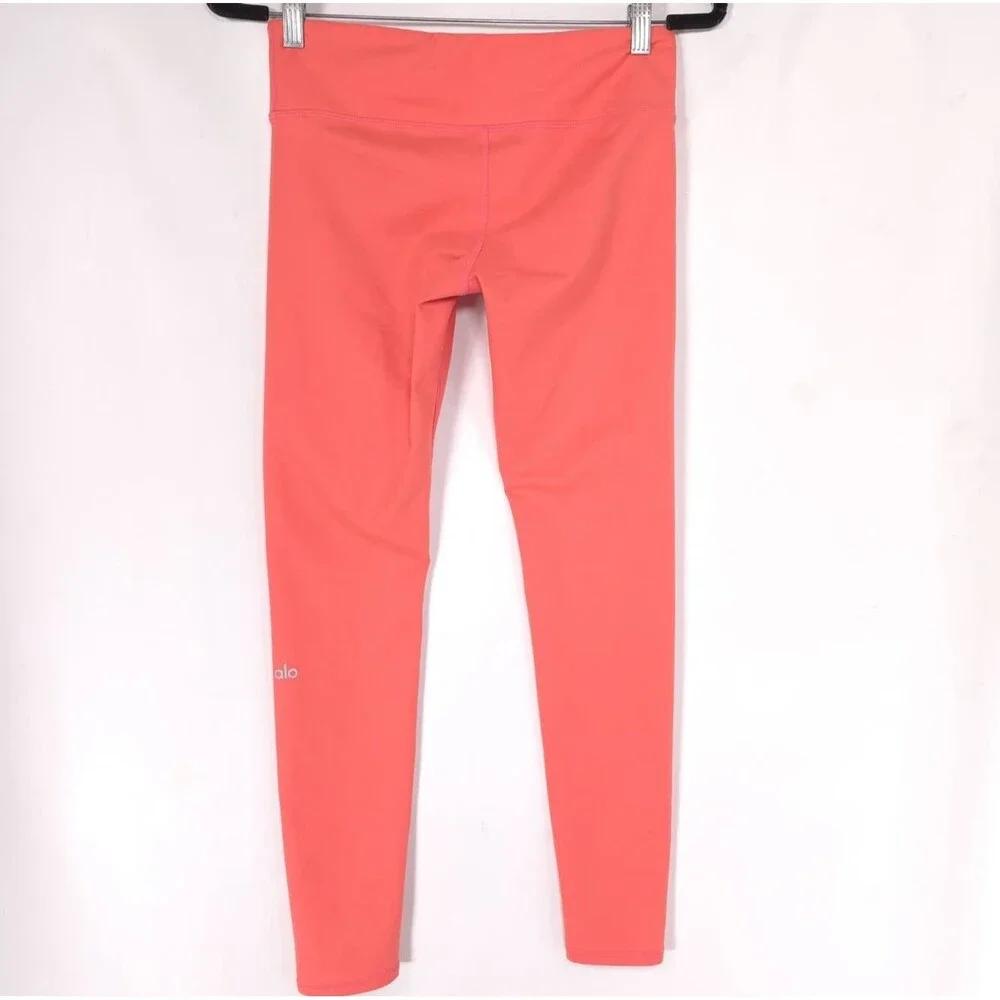 ALO YOGA Women's Leggings MEDIUM Neon Coral Activewear Yoga
